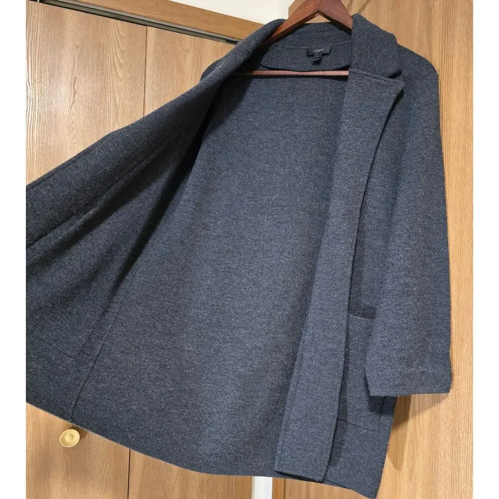 J. Crew Sophie Merino Wool Open Front Sweater Cardigan Blazer